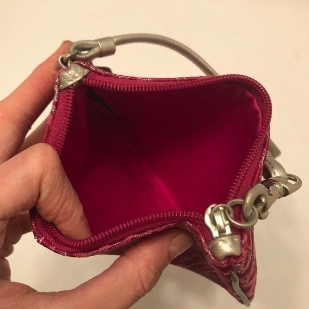 COACH vintage y2k pink silver optic wristlet
